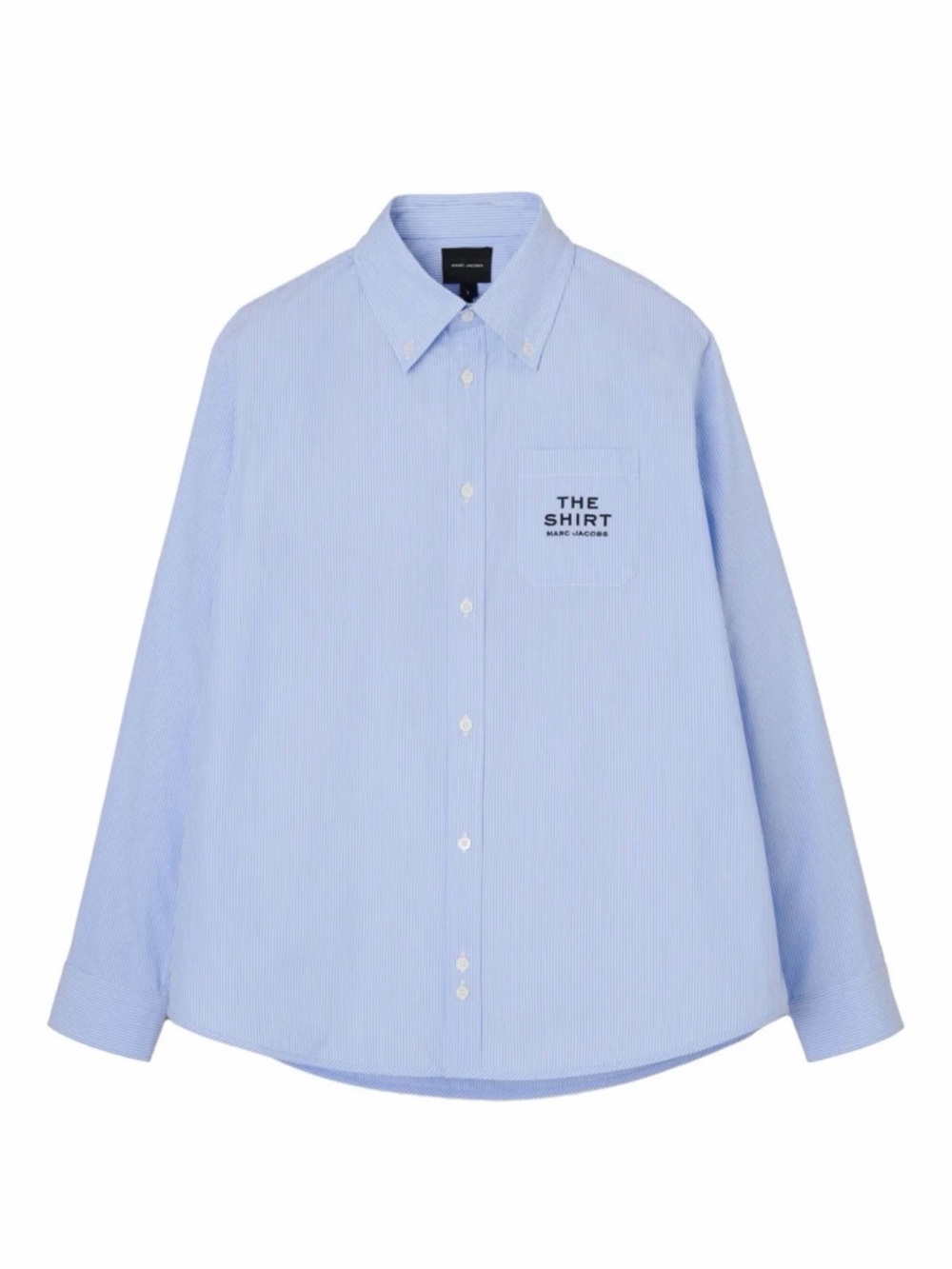 Marc Jacobs Light Blue Striped Button-Up Shirt with Chest Pocket Logo